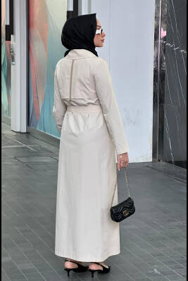 Mahza 4560 Astarsız Renk Koton Kumaş Trençkot Bej - 3