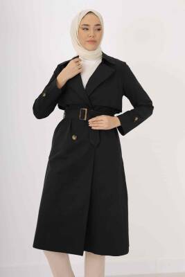 Mahza 7556 Astarsız Yazlık Trençkot Siyah - Mahza