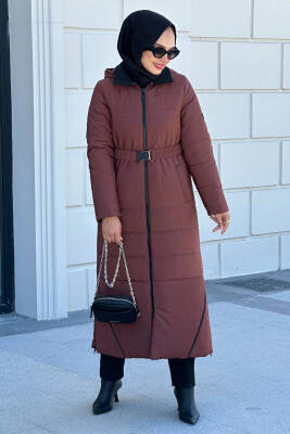 Mahza 7617 Su Geçirmez Kumaş Çıkartılabilir Kemerli Kışlık Kap Bordo - Mahza