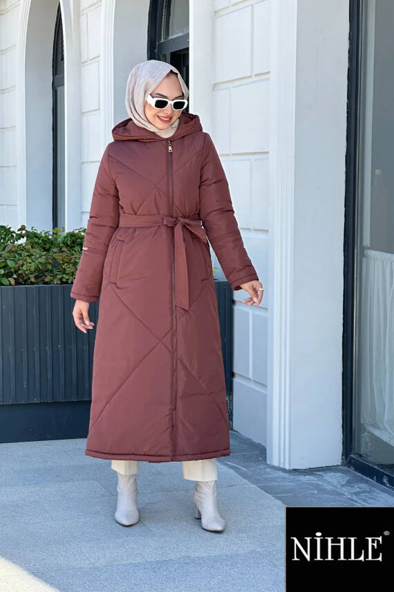 Mahza 7618 Kapüşonlu 130cm Astarlı Kışlık Su Geçirmez Kap Bordo - 1