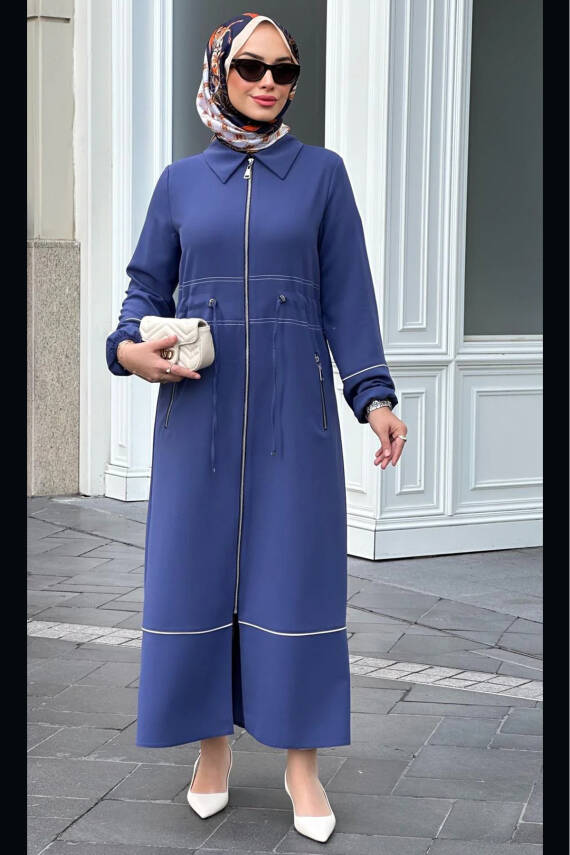 Mahza 7639 Astarsız 130 cm Kap Indigo - 1