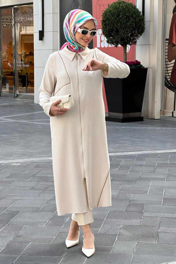 Mahza 7644 İpeksi Kumaş 120 cm Astarsız Giy Çık İlkbahar / Yaz Sezonu Kap Taş - 1