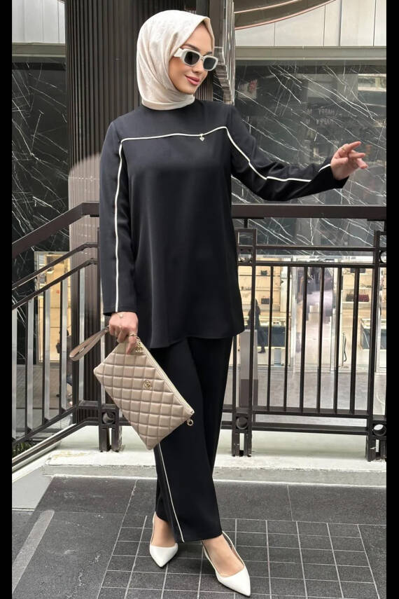 Mahza 8169 Spor Şık Pantolon Takım Siyah - 1