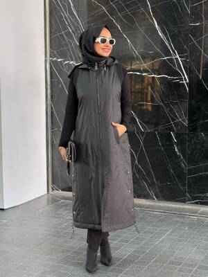 Mahza Çıkarılabilir Kapüşonlu Astarlı 120 cm Yeni Sezon Yelek 7655 Lacivert - 2