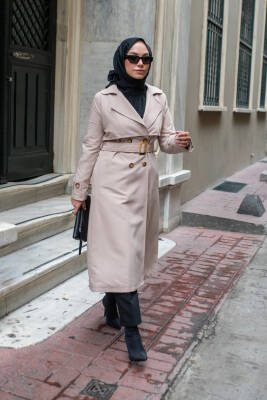 MAHZA MEVSİMLİK KLASİK 120 CM ASTARLI YENİ SEZON TRENÇKOT 7574BEJ - 2