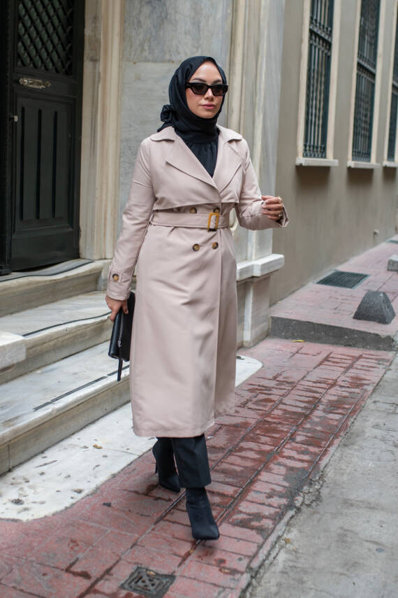 MAHZA MEVSİMLİK KLASİK 120 CM ASTARLI YENİ SEZON TRENÇKOT 7574BEJ - 2