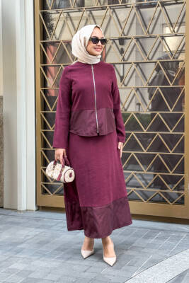 Mahza Modal Kumaş Etek Uçları Paraşüt Detaylı Premium Etek Takım 8204 Kahve - 2