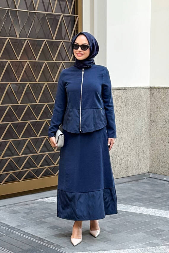 Mahza Modal Kumaş Etek Uçları Paraşüt Detaylı Premium Kalite Etek Takım 8204- Bordo - 3