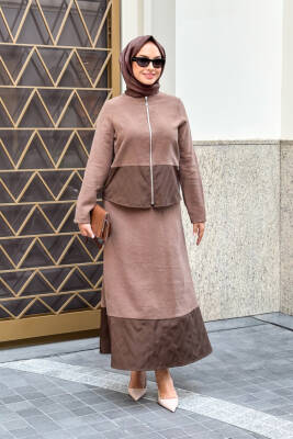 Mahza Modal Kumaş Etek Uçları Paraşüt Detaylı Premium Kalite Etek Takım 8204- Bordo - 4