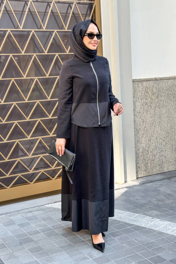 Mahza Modal Kumaş Etek Uçları Paraşüt Detaylı Premium Etek Takım 8204- Haki - 4