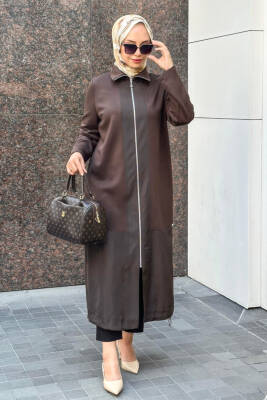 Mahza Oyşo Kumaş Paraşüt Garni Detaylı Yeni Sezon Spor 120 cm Kap 7650 Kahve - Nihle