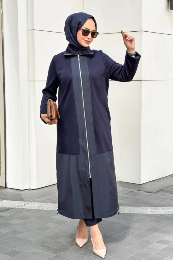 Mahza Oyşo Kumaş Paraşüt Garni Detaylı Yeni Sezon Spor 120 cm Kap 7650 Lacivert - 1