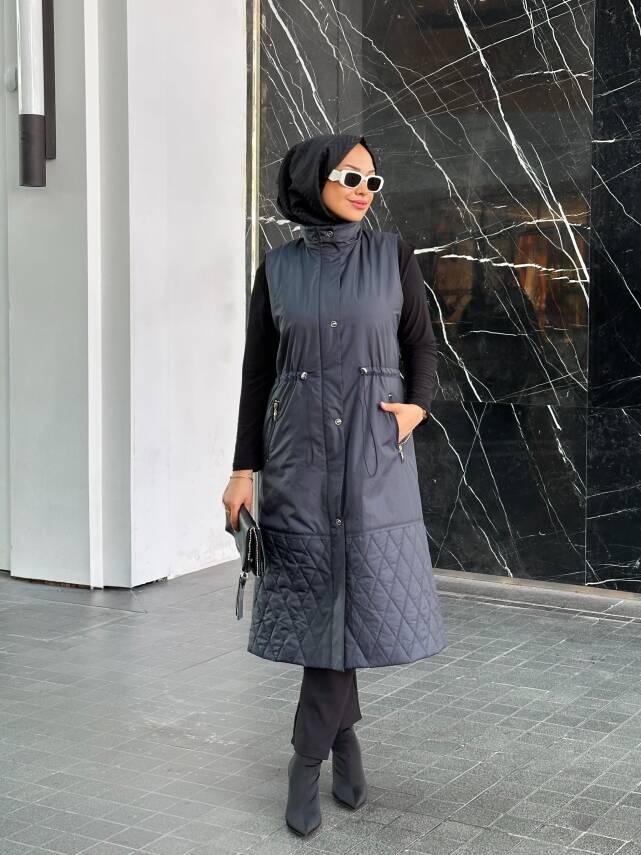 Mahza Yeni Sezon 110 cm Astarlı Yelek 7657 Lacivert - 1