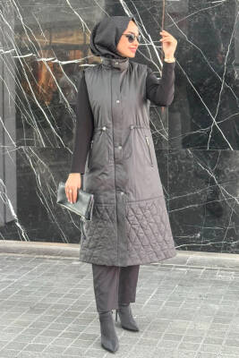 Mahza Yeni Sezon 110 cm Astarlı Yelek 7657 Siyah - 2